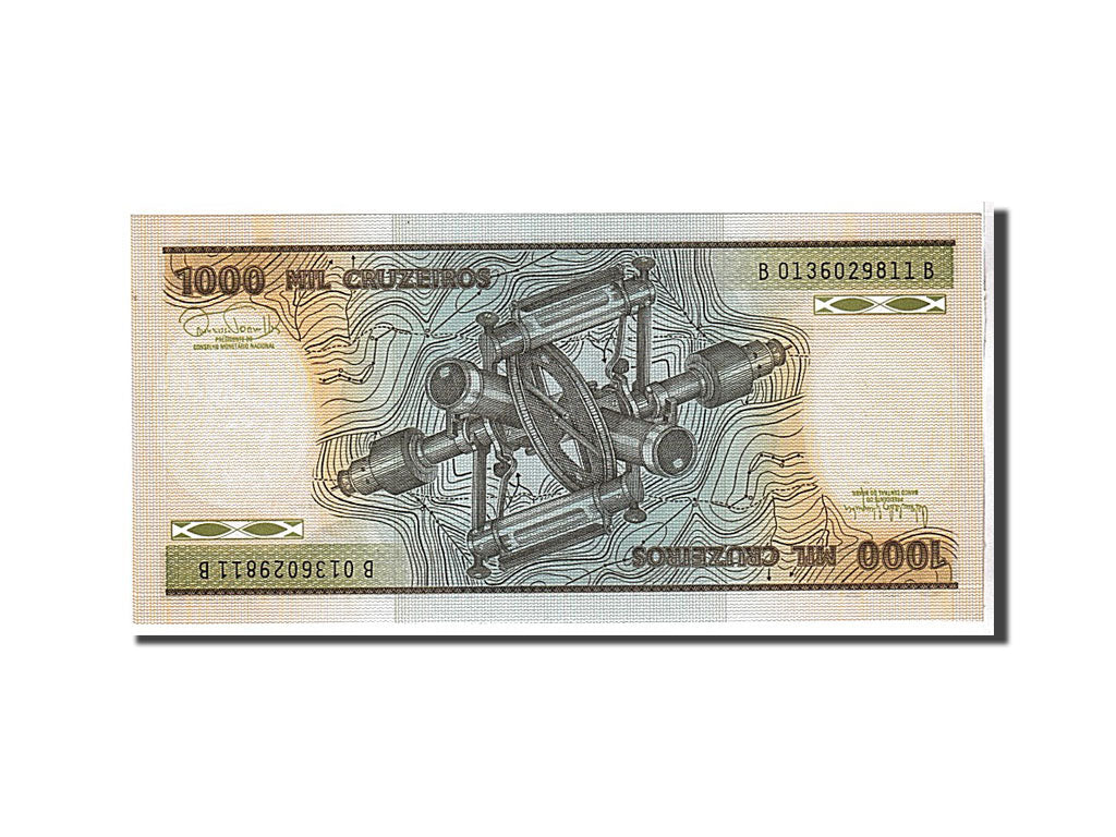 Banknote, Brazil, 1000 Cruzeiros, 1986, KM:201d, UNC(65-70)