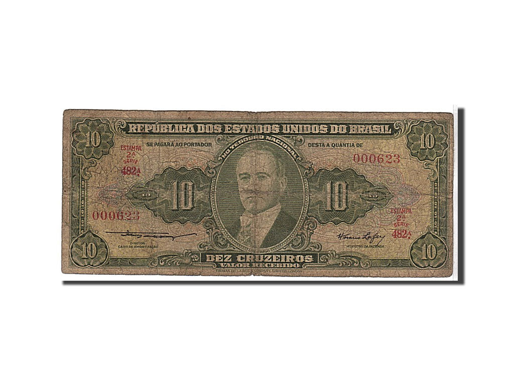 Banknote, Brazil, 10 Cruzeiros, 1953, KM:159a, VF(20-25)