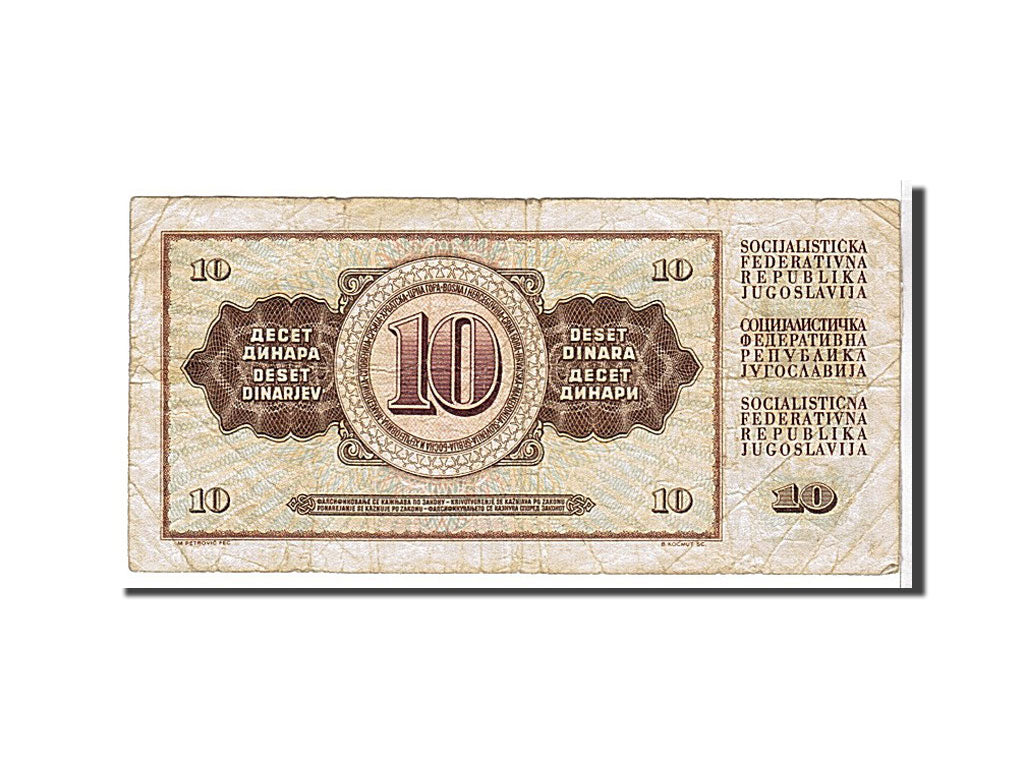 Billete, 10 Dinara, 1968, Yugoslavia, KM:82a, BC
