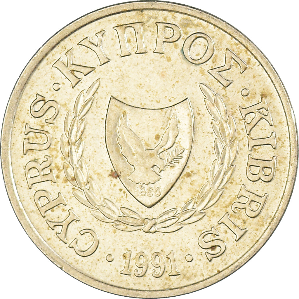 Coin, Cyprus, 5 Cents, 1991