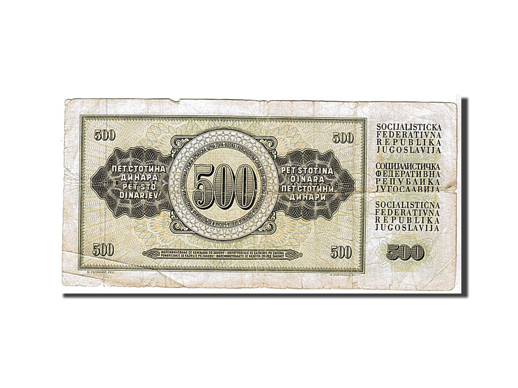 Billete, 500 Dinara, 1978, Yugoslavia, BC