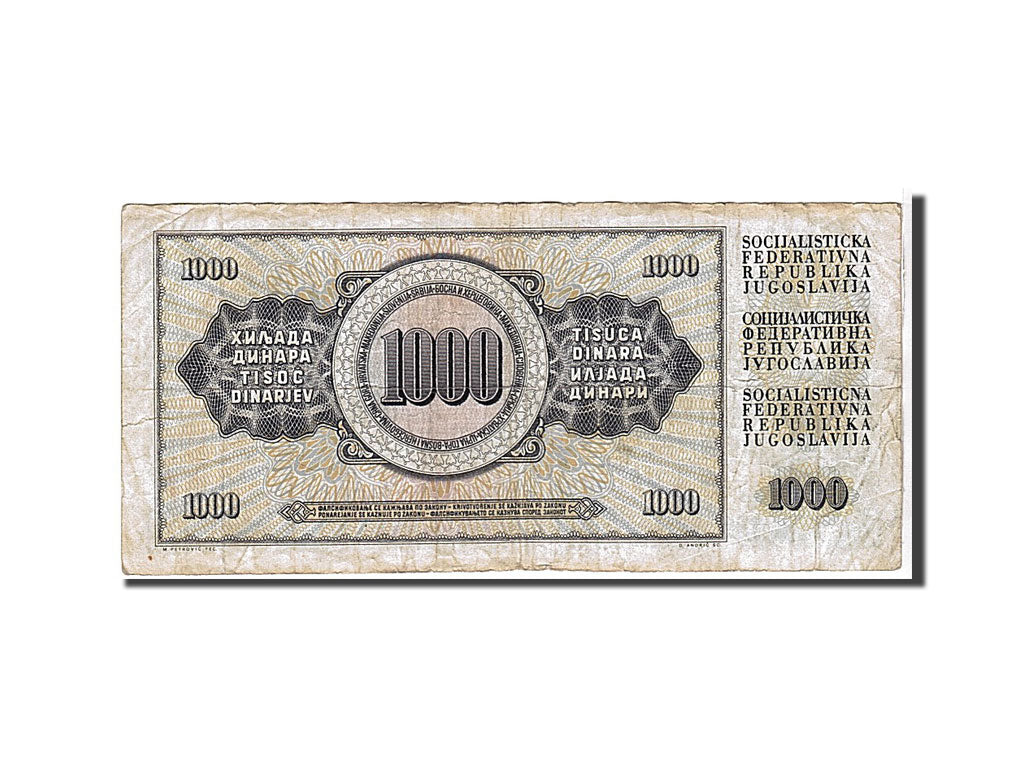 Billet, Yougoslavie, 1000 Dinara, 1981, KM:92d, TB
