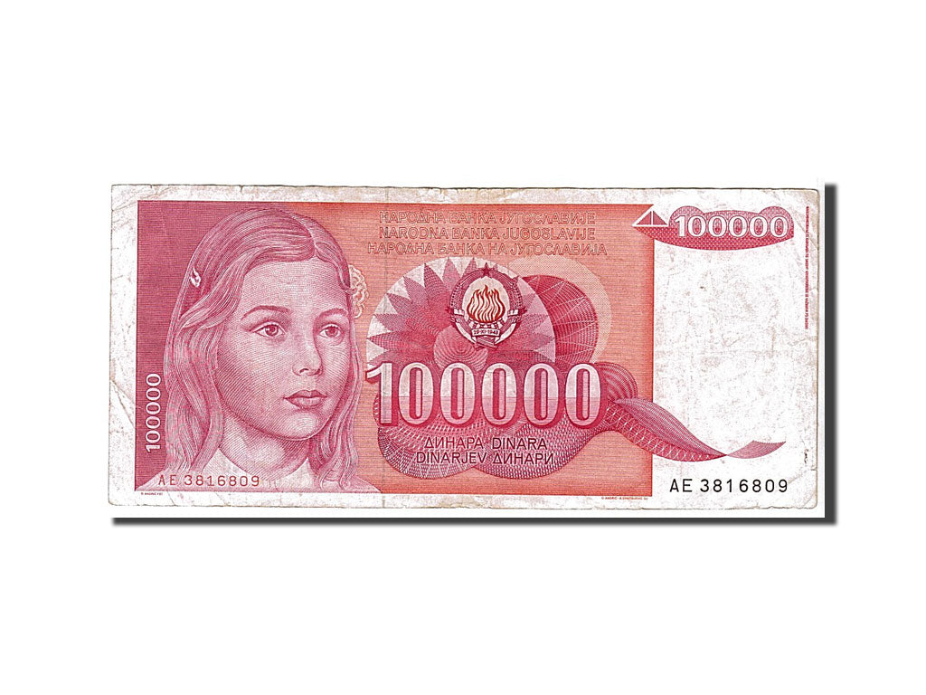 Banknote, Yugoslavia, 100,000 Dinara, 1989, VF(20-25)