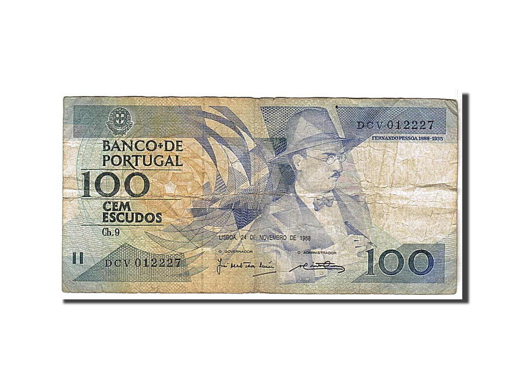 Banknote, Portugal, 100 Escudos, 1988, KM:179f, VF(30-35)