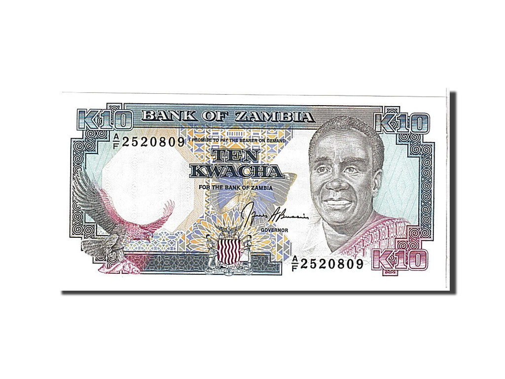 Banknote, Zambia, 10 Kwacha, 1989, KM:31b, UNC(65-70)