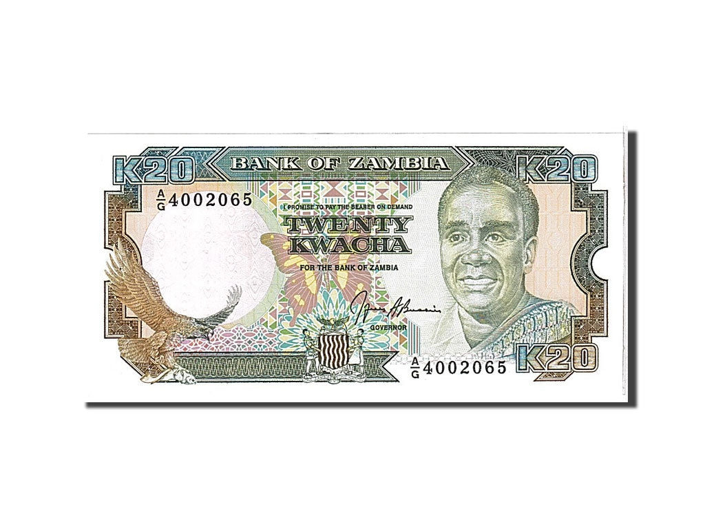 Banknote, Zambia, 20 Kwacha, 1989, KM:32b, UNC(65-70)