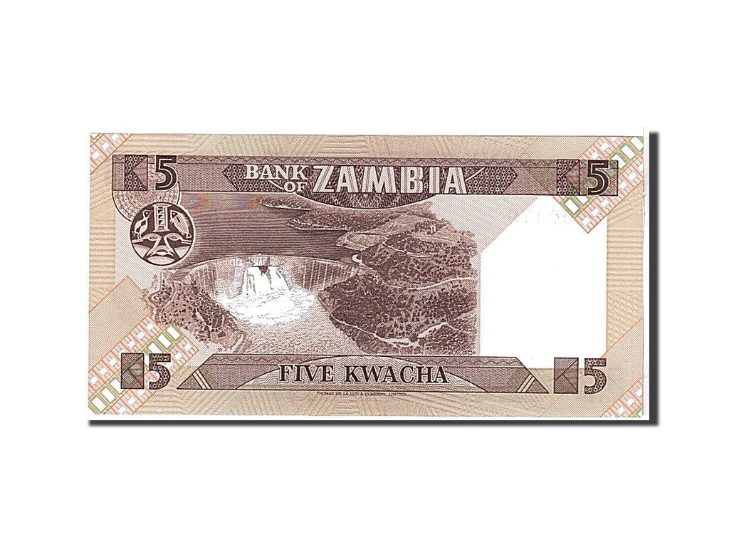 Billet, Zambie, 5 Kwacha, 1980, NEUF