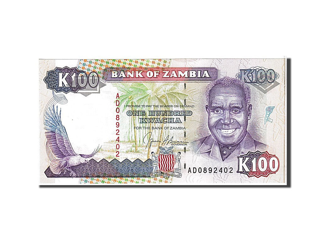 Banknote, Zambia, 100 Kwacha, 1991, KM:34a, UNC(65-70)
