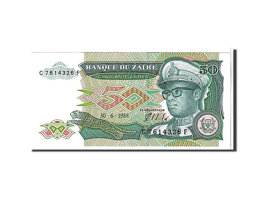 Banknote, Zaire, 50 Zaïres, 1988, KM:32a, UNC(65-70)
