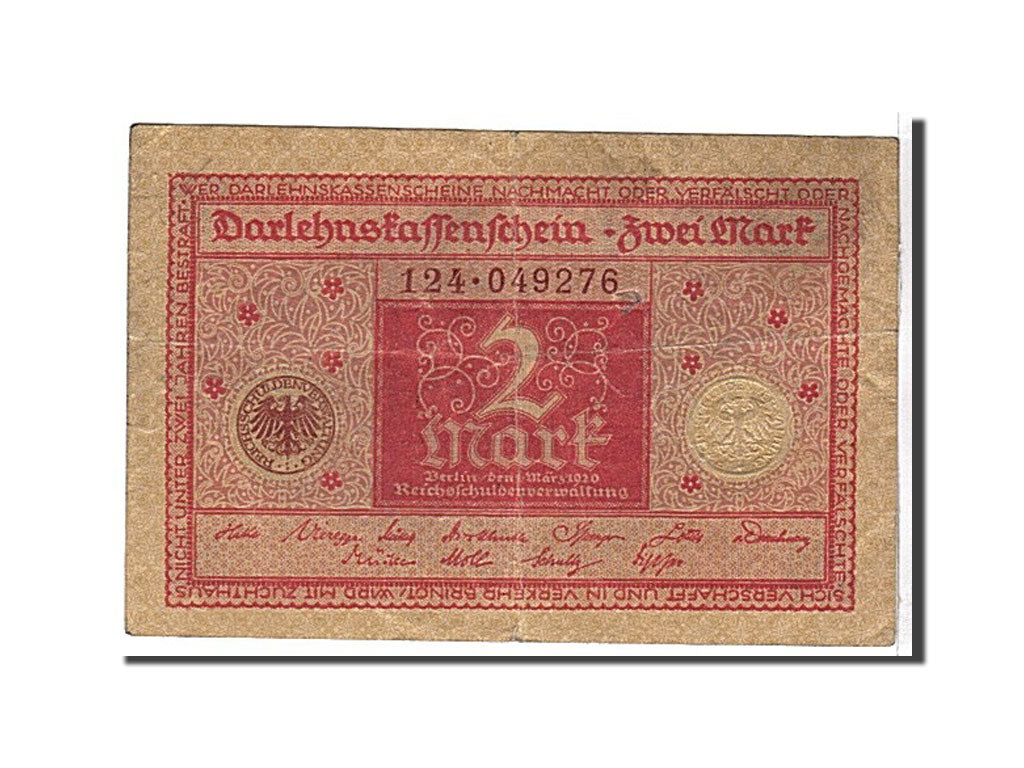 Banconote, Germania, 2 Mark, 1920, BB