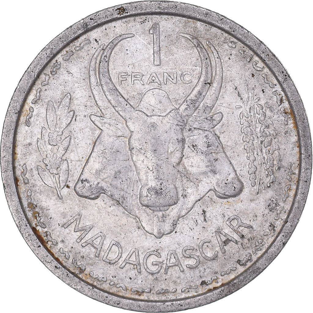 Moneta, Madagascar, 1 Franc, 1948, Paris, VF(20-25), Aluminium