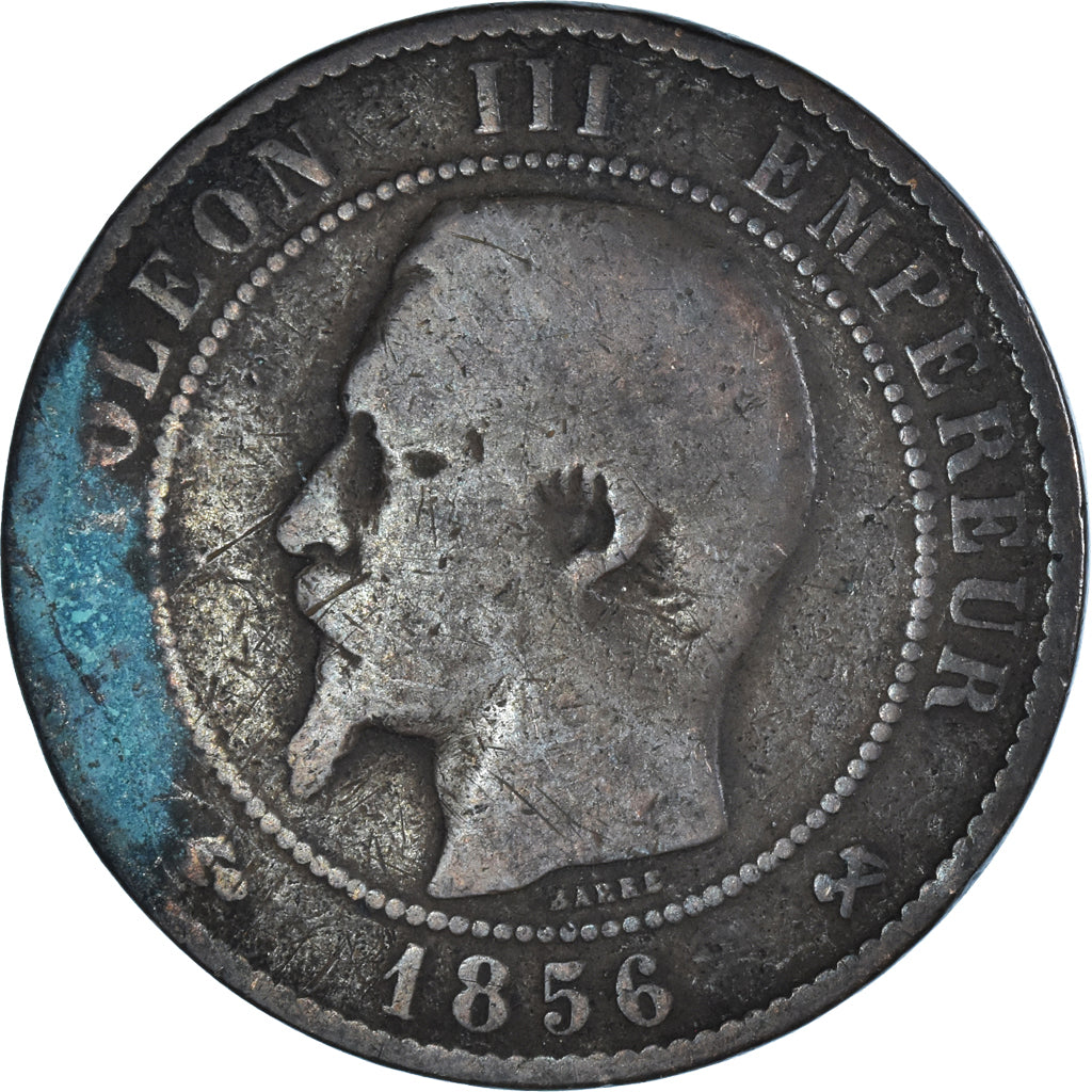 Moneda, Francia, Napoleon III, Napoléon III, 10 Centimes, 1856, Rouen, BC+