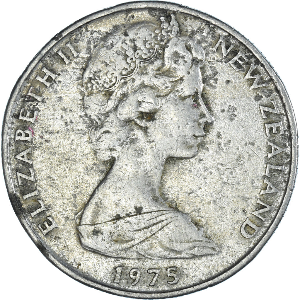 Coin, New Zealand, Elizabeth II, 50 Cents, 1975, Royal Mint, VF(30-35)