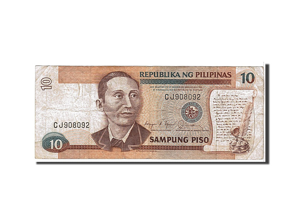 Billet, Philippines, 10 Piso, 1985, KM:169b, TTB