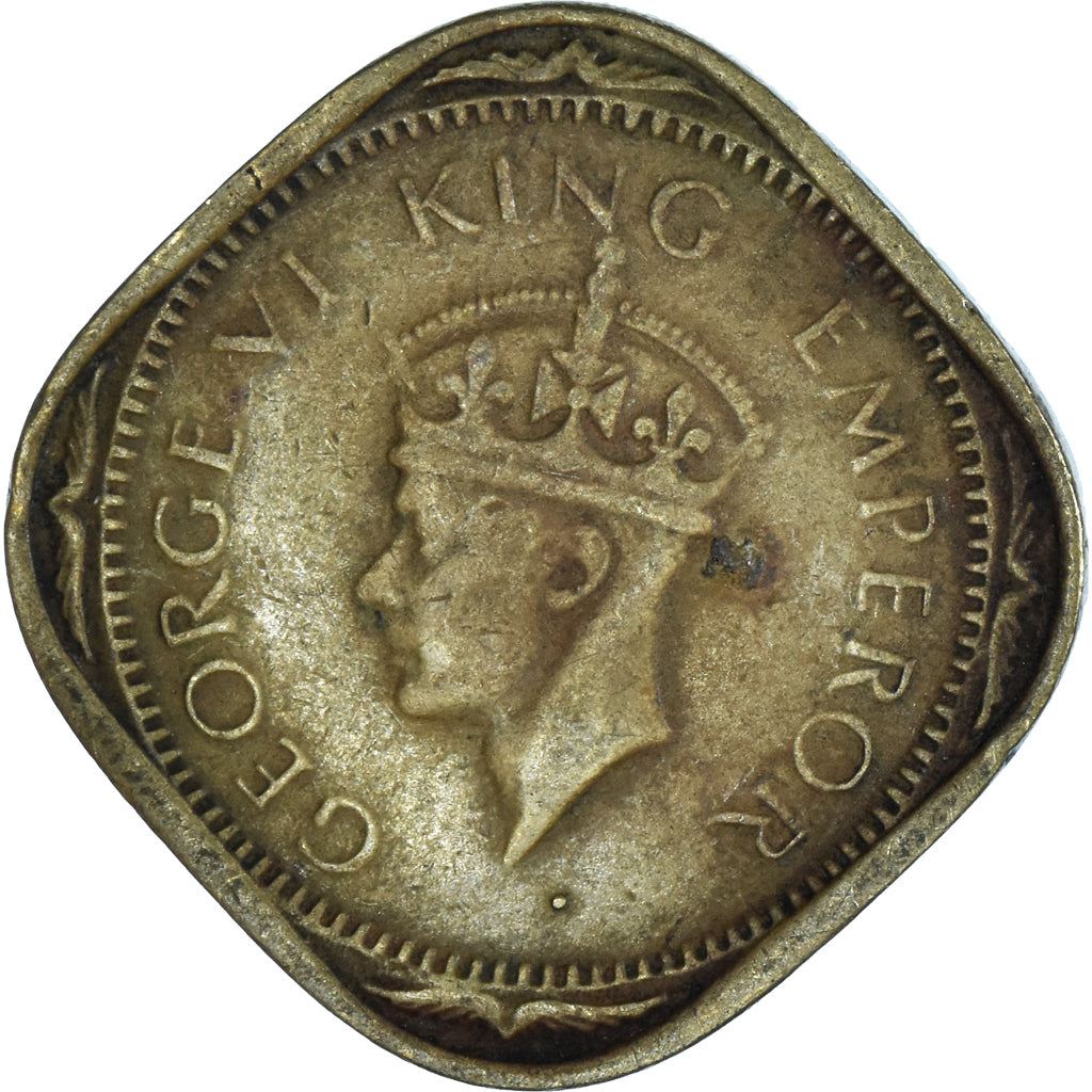 Münze, INDIA-BRITISH, George VI, 2 Annas, 1943, Bombay, S+, Nickel-brass