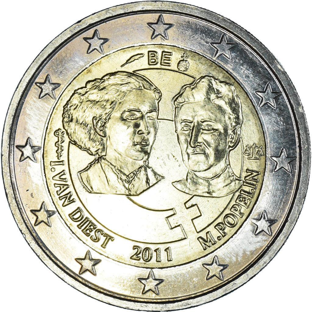 Bélgica, 2 Euro, Women's Day, 2011, Brussels, MS(60-62), Bimetálico, KM:308
