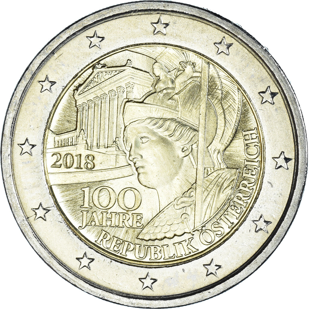 Austria, 2 Euro, 100 years republic of Austria, 2018, SPL, Bi-metallico, KM:New