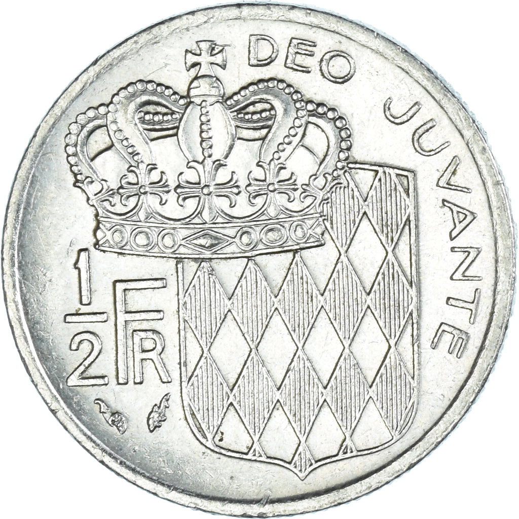 Münze, Monaco, Rainier III, 1/2 Franc, 1977, VZ, Nickel, KM:145, Gadoury:MC 149