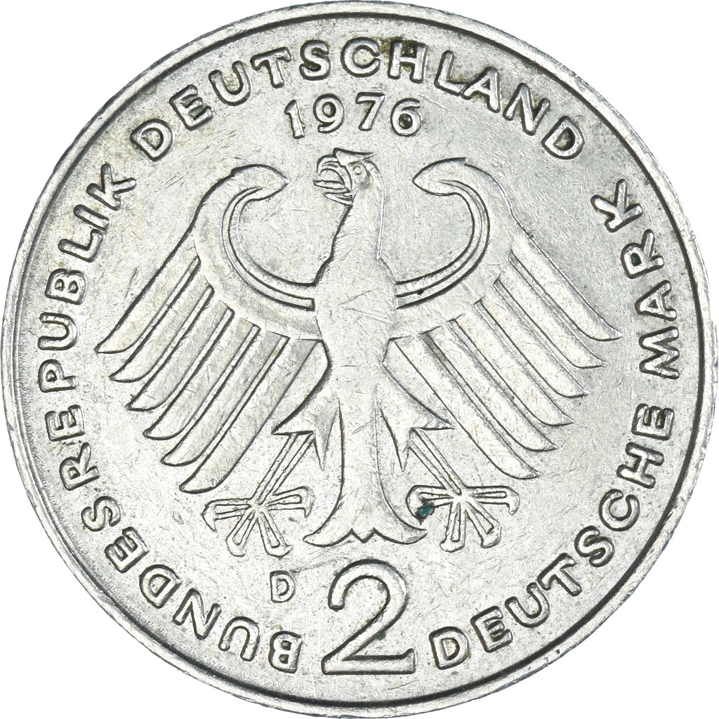 Münze, Bundesrepublik Deutschland, 2 Mark, 1976, Munich, SS, Copper-Nickel Clad