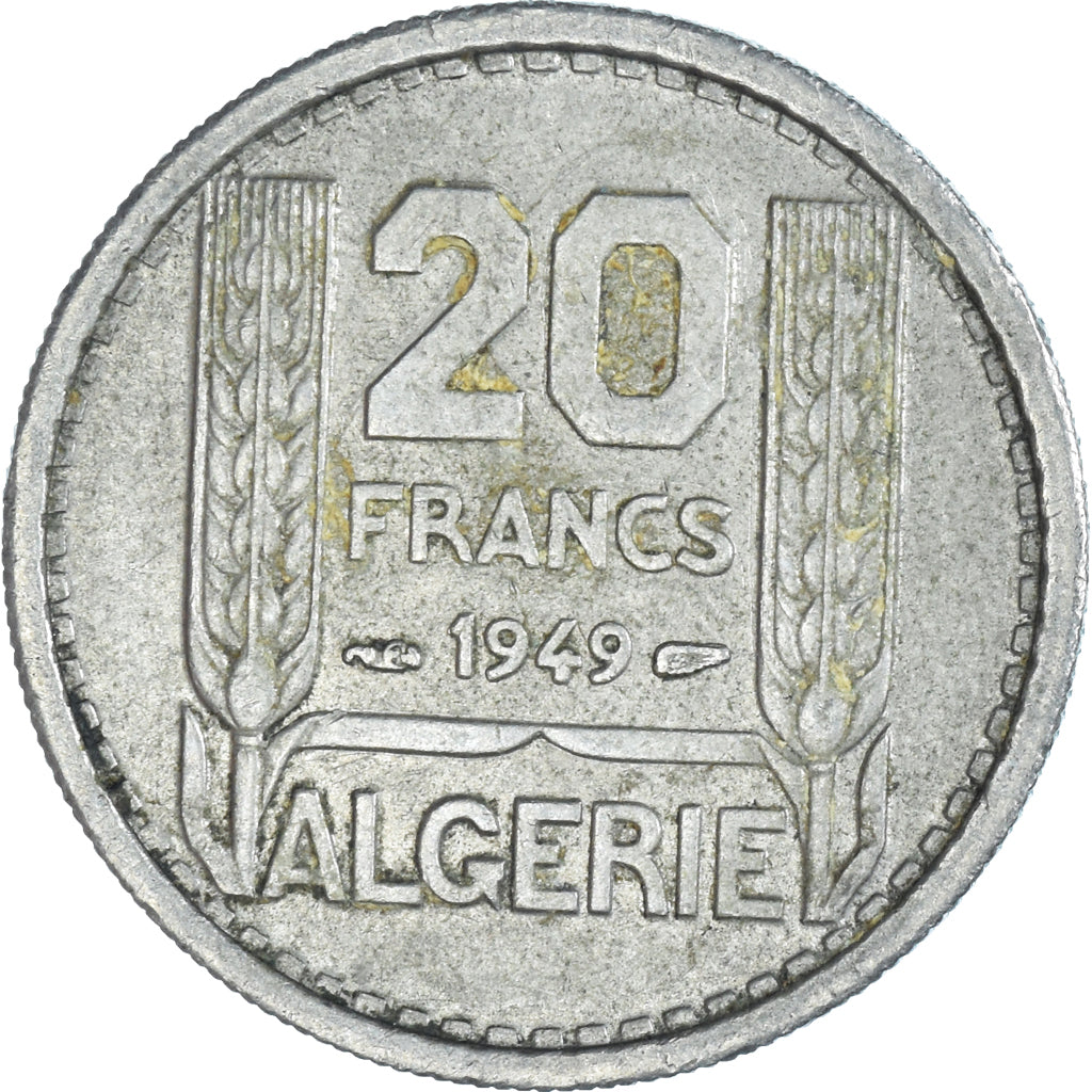 Coin, Algeria, 20 Francs, 1949, Paris, VF(30-35), Copper-nickel