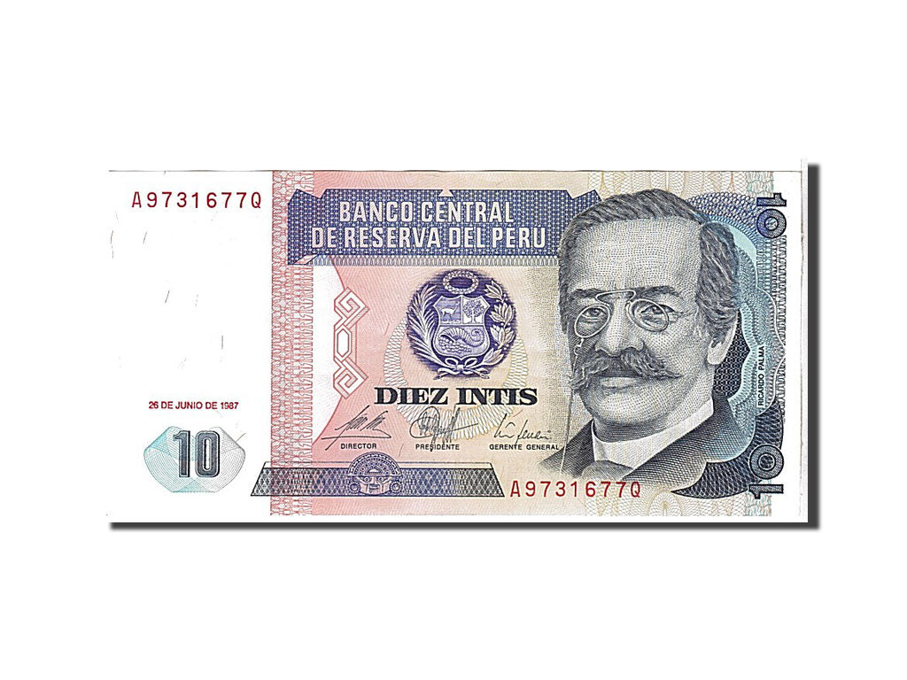 Billet, Pérou, 10 Intis, 1987, KM:129, SUP