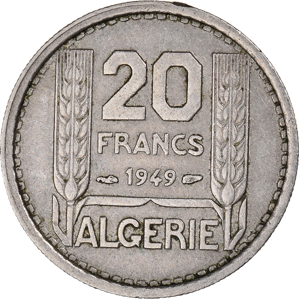 Moneta, Algeria, 20 Francs, 1949, Paris, BB, Rame-nichel, KM:91