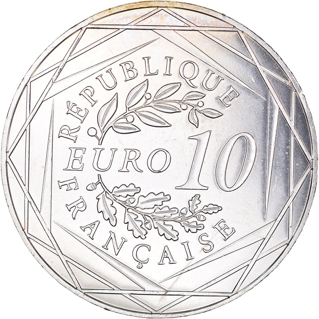 France, 10 Euro, 2014, Coq, MS(64), Silver