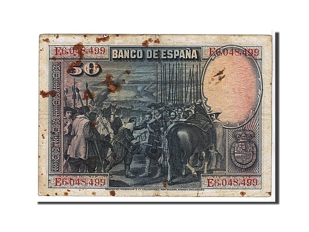 Banknote, Spain, 50 Pesetas, 1928, KM:75b, VF(20-25)