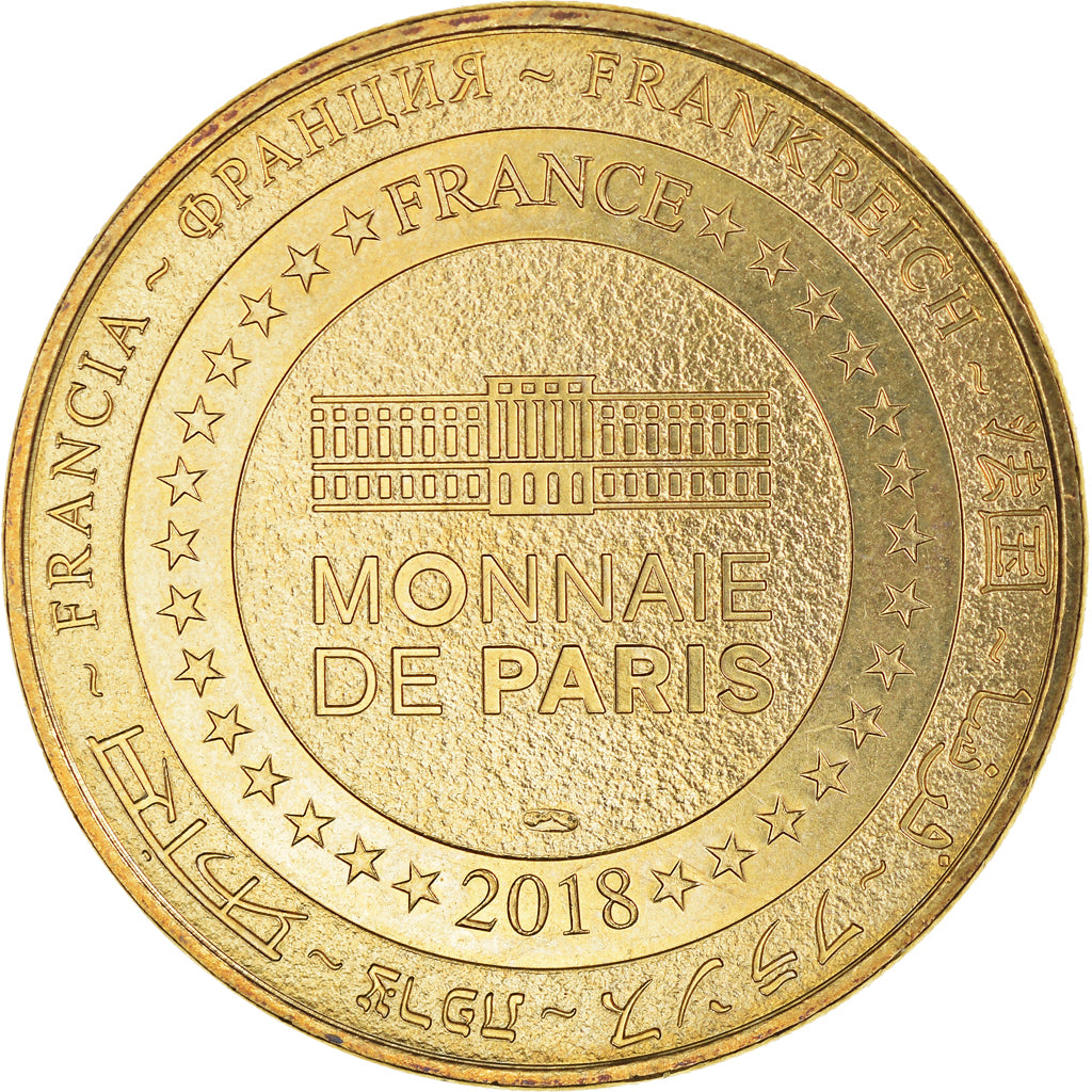 Francia, zeton, Jetón turístico, Disneyland Paris, 2018, MDP, SC, Aluminio y