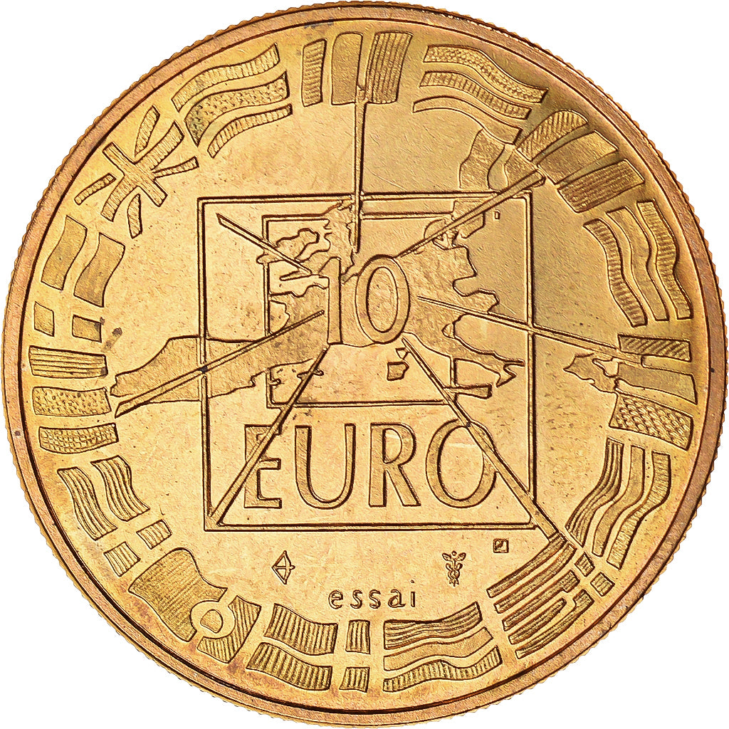 France, Medal, 10 Euro, Football, Sports & leisure, 1998, MS(65-70), Copper Gilt