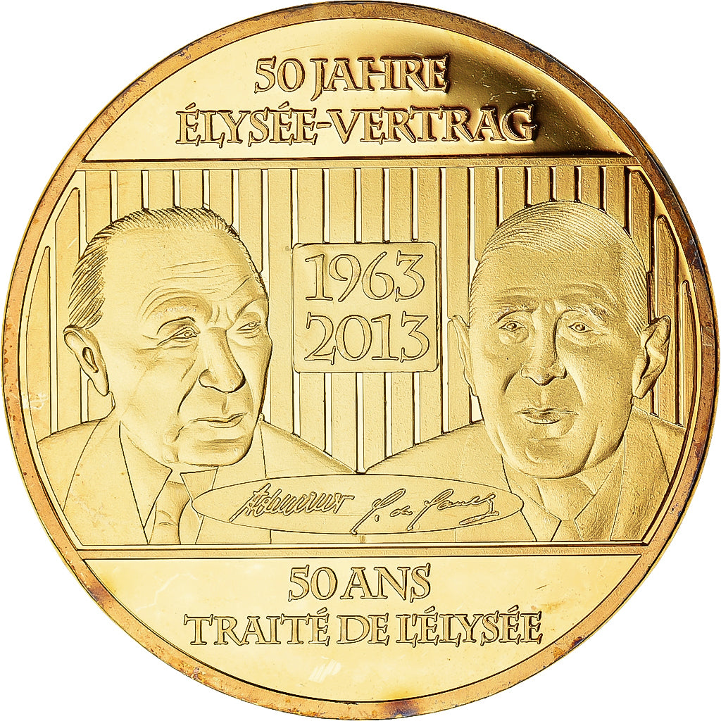 France, Medal, AMITIE FRANCO-ALLEMANDE, MS(63), Gold plated