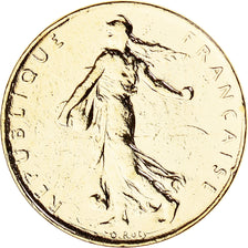 Coin, France, 1 Franc, 1975, Pessac, MS(63), Gold plated