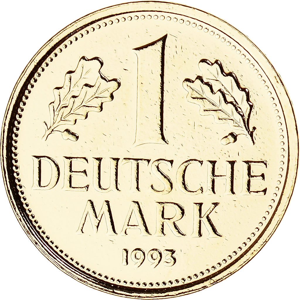 Moneda, ALEMANIA - REPÚBLICA FEDERAL, Mark, 1993, Stuttgart, SC, Gold plated