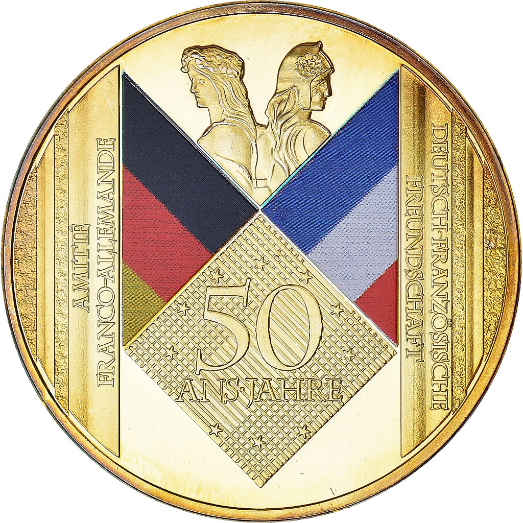 France, Medal, AMITIE FRANCO-ALLEMANDE, MS(63), Gold plated