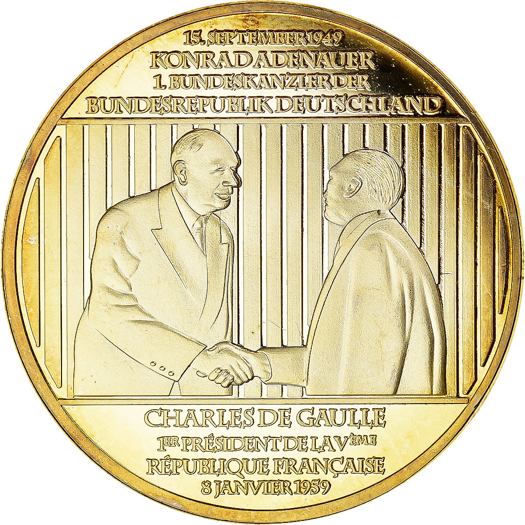 France, Medal, AMITIE FRANCO-ALLEMANDE, MS(63), Gold plated