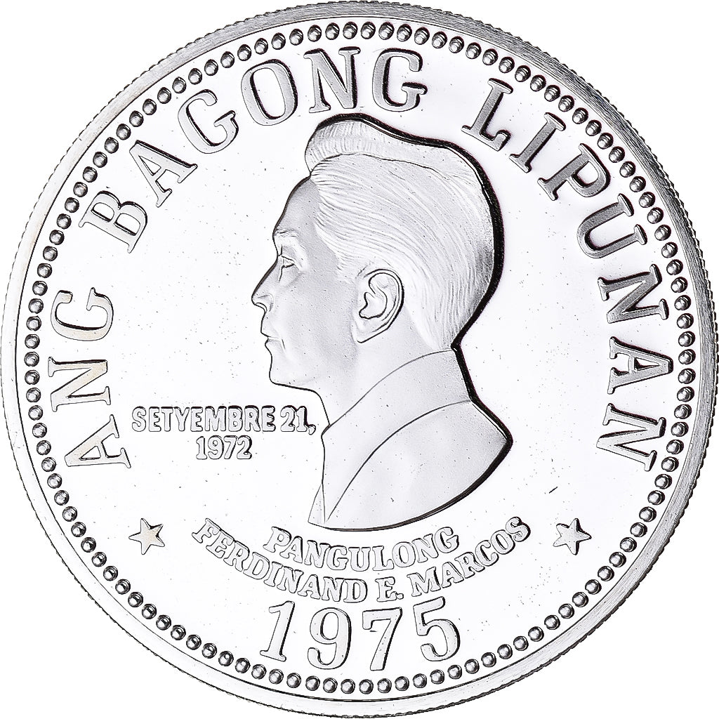 Moneda, Filipinas, 50 Piso, 1975, Franklin Mint, FDC, Plata, KM:212