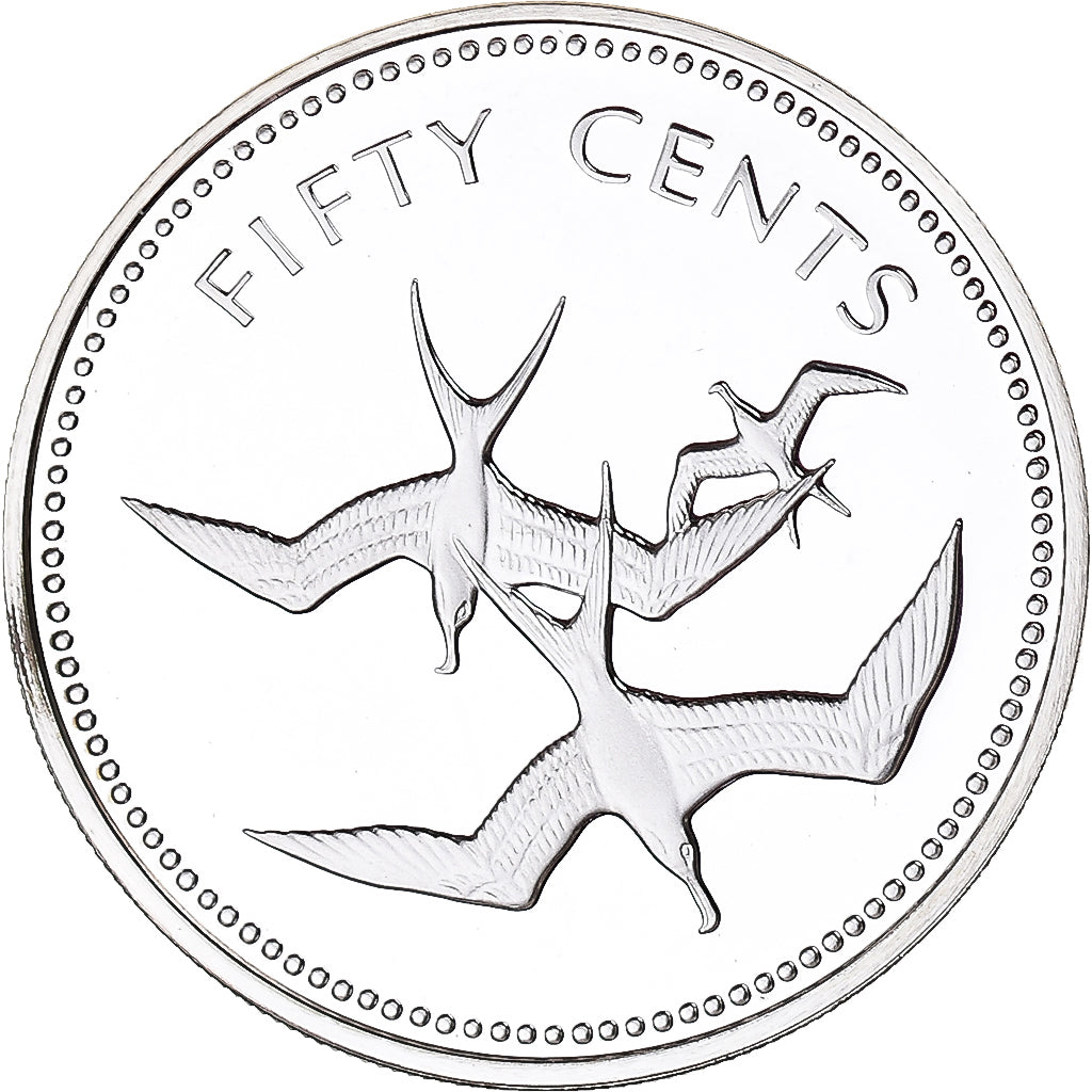 Coin, Belize, 50 Cents, 1974, Franklin Mint, MS(65-70), Silver, KM:42a