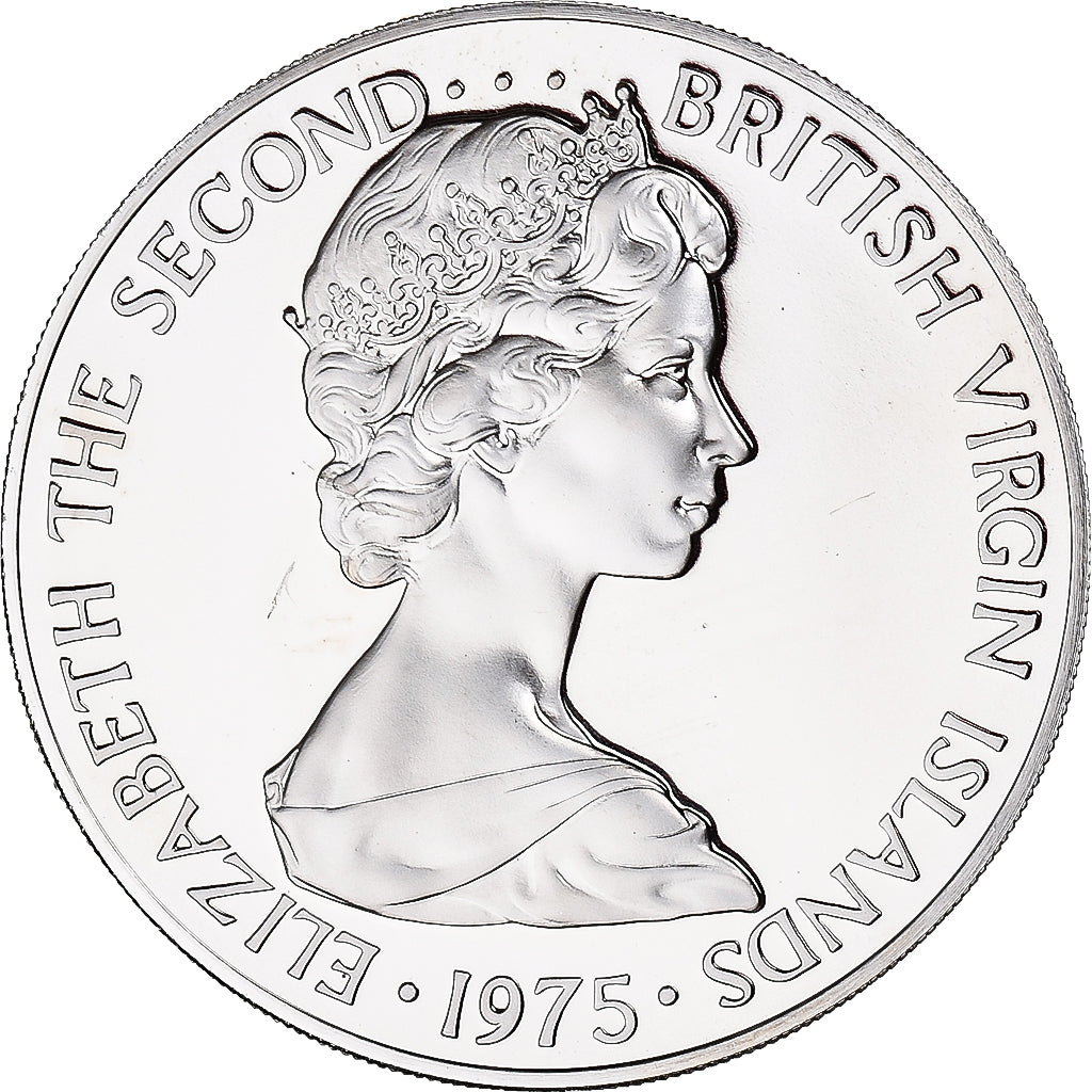 Monnaie, Îles Vierges britanniques, Elizabeth II, 50 Cents, 1975, Franklin
