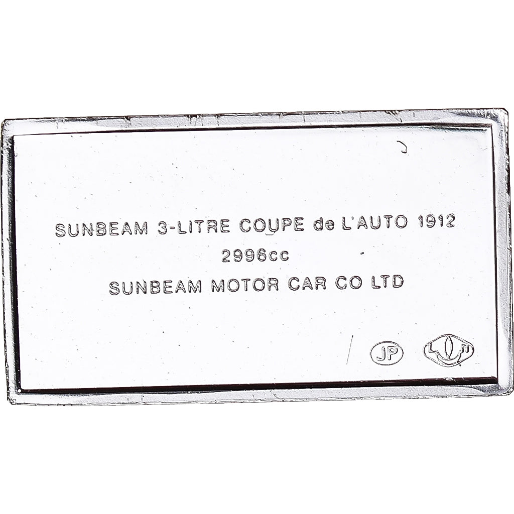 France, Medal, Célèbres Automobiles du Monde, SUNBEAM 1912, MS(63), Silver