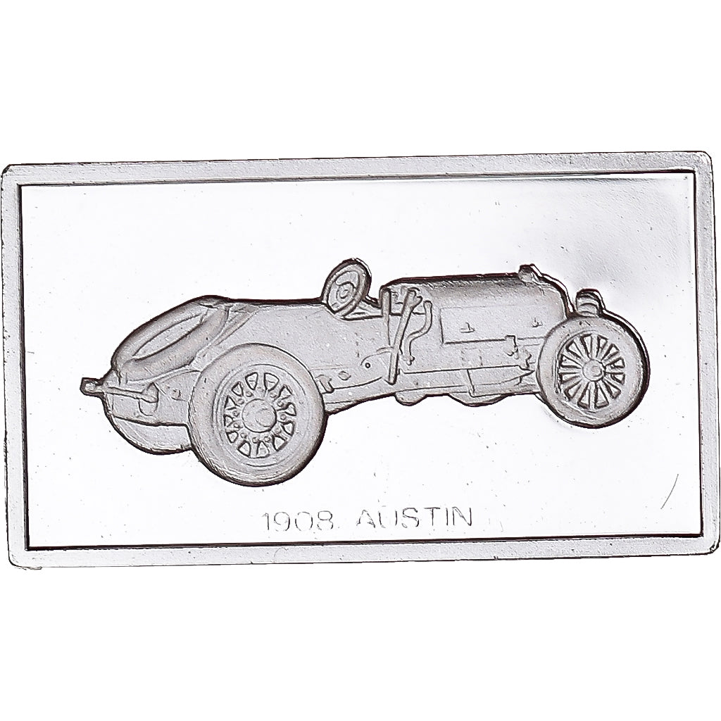 France, Medal, Célèbres Automobiles du Monde, AUSTIN 1908, MS(63), Silver
