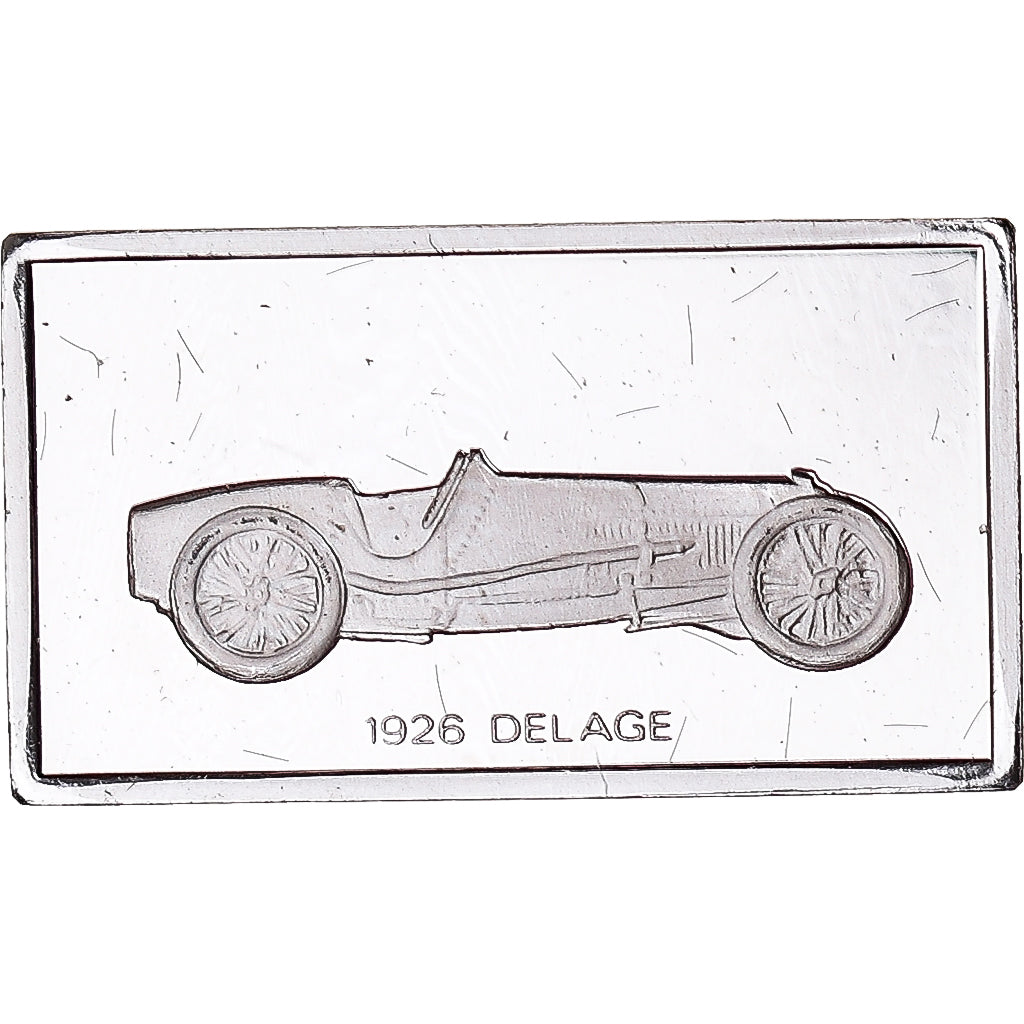 France, Medal, Célèbres Automobiles du Monde, DELAGE 1926, MS(63), Silver