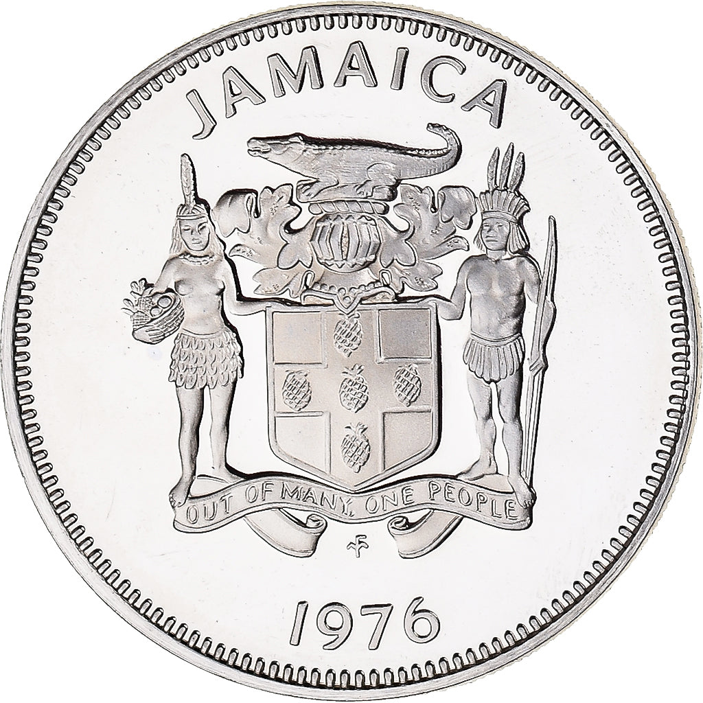 Coin, Jamaica, Elizabeth II, 20 Cents, 1976, Franklin Mint, USA, MS(65-70)