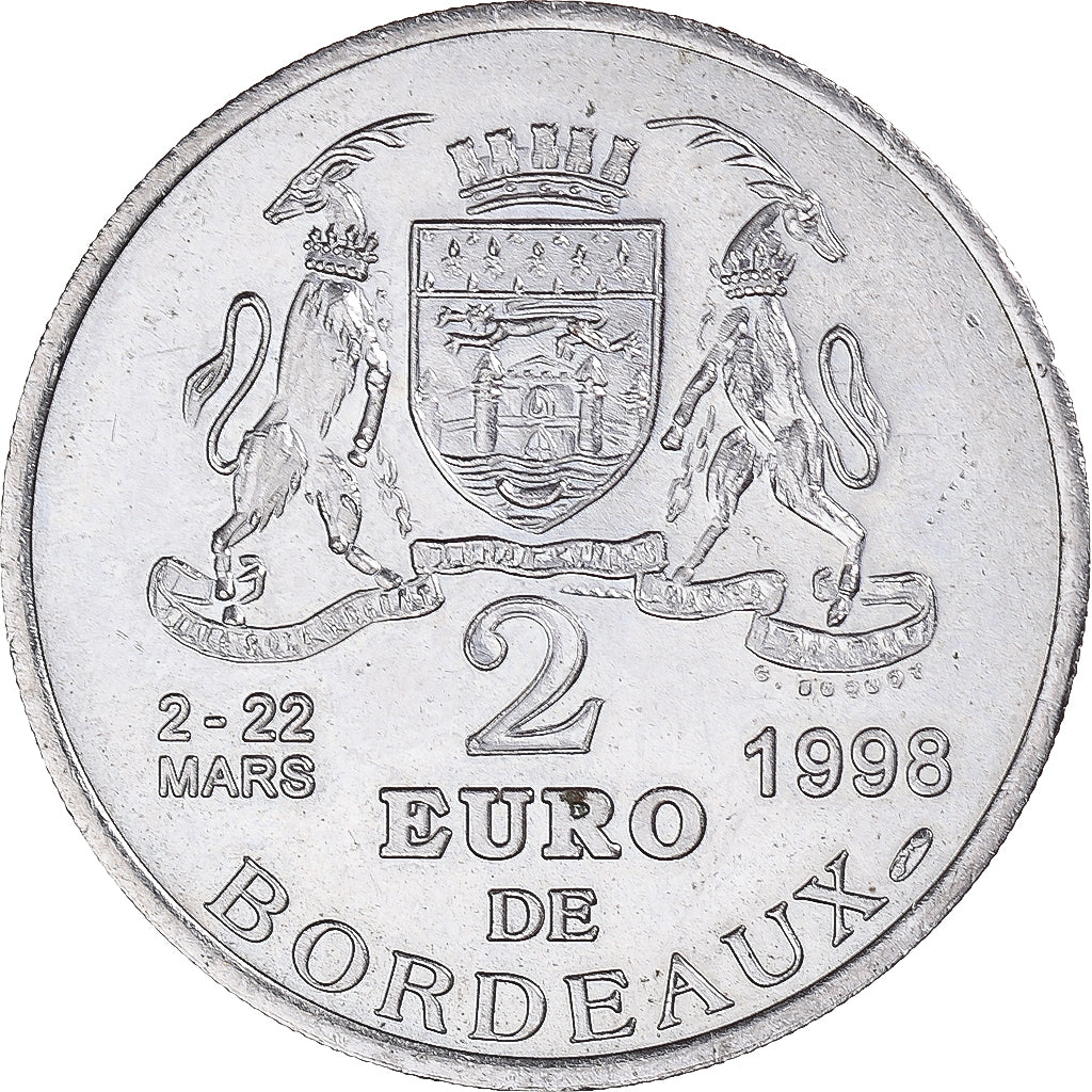 France, Token, 2 EURO DES VILLES, 1998, Bordeaux - Le pont de pierre, AU(55-58)