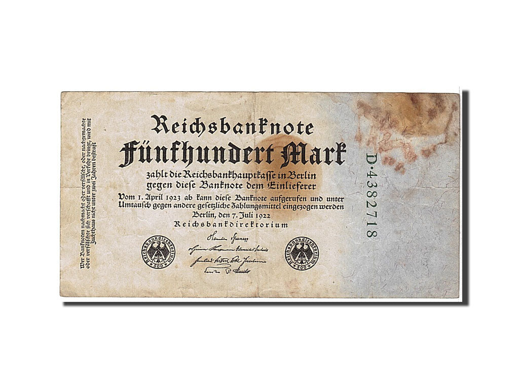 Banknote, Germany, 500 Mark, 1922, KM:74b, EF(40-45)