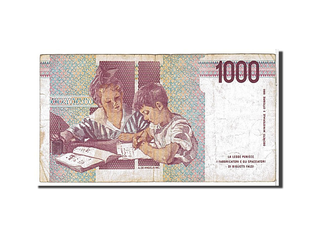 Banknote, Italy, 1000 Lire, 1990, KM:114c, EF(40-45)
