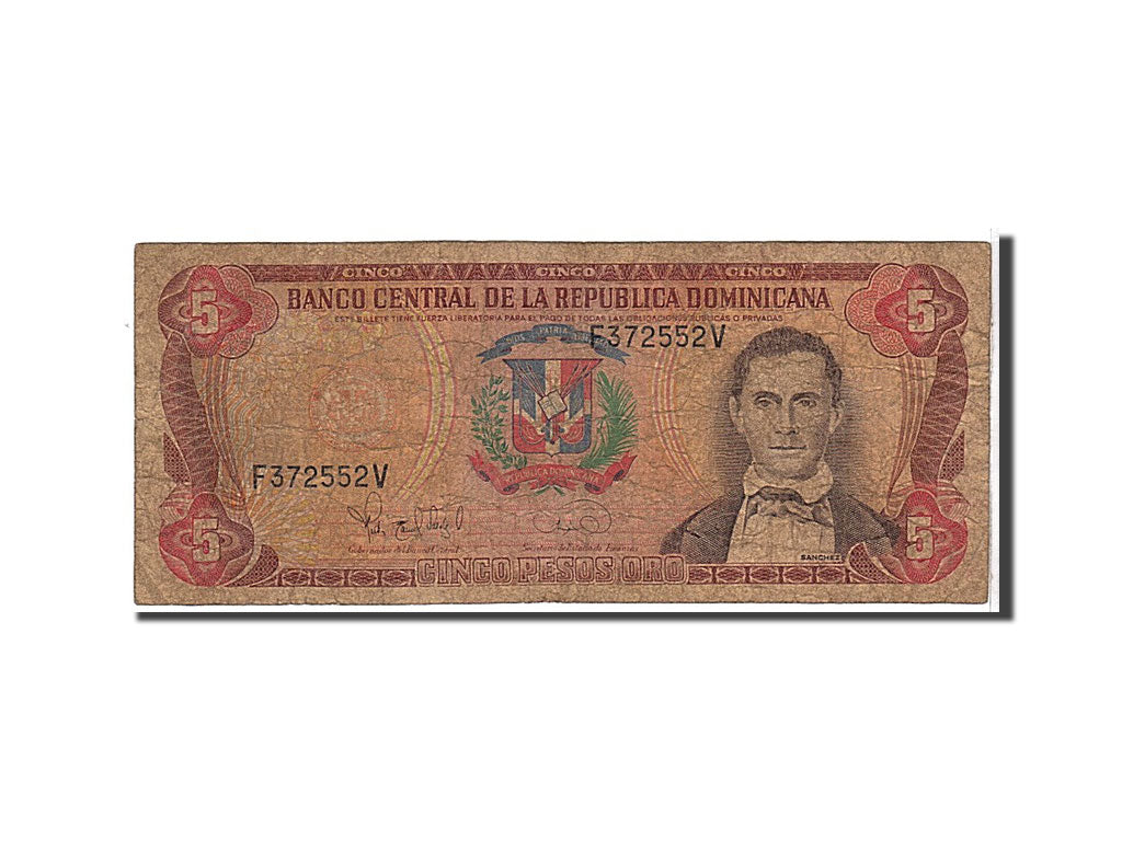 Billete, 5 Pesos Oro, 1995, República Dominicana, KM:147a, BC