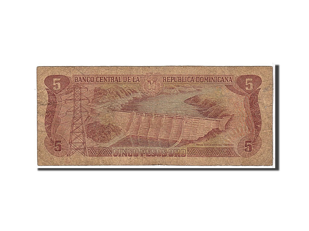 Billete, 5 Pesos Oro, 1995, República Dominicana, KM:147a, BC