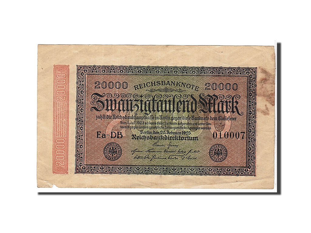 Billet, Allemagne, 20,000 Mark, 1923, KM:85c, TB