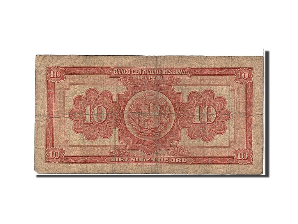 Billet, Pérou, 10 Soles De Oro, 1963, B