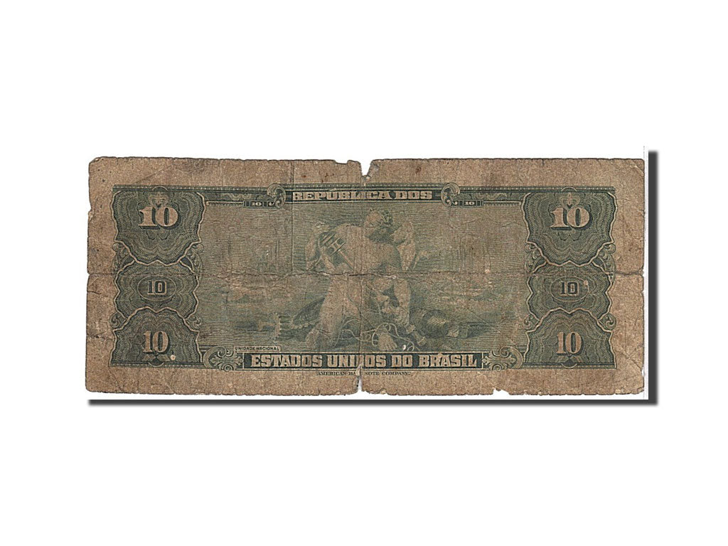 Banknote, Brazil, 10 Cruzeiros, 1953, KM:159b, VG(8-10)